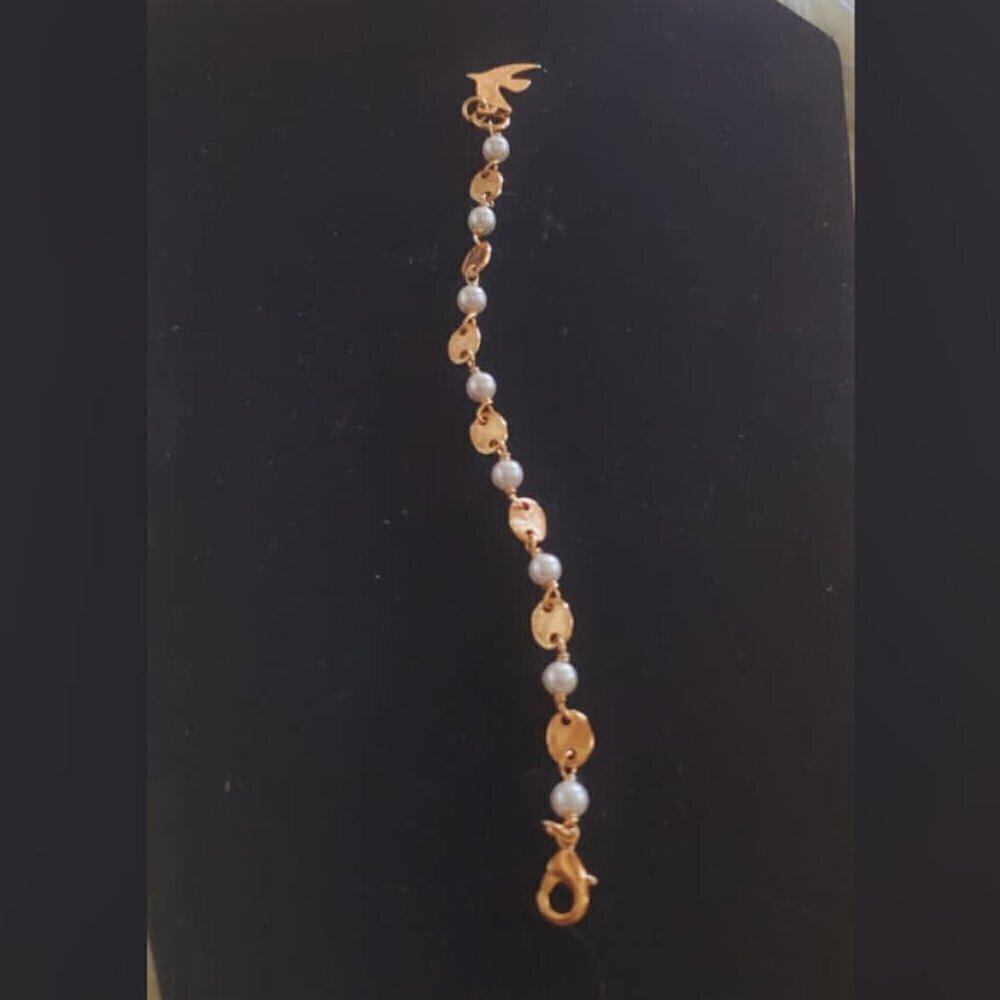 💃 Natural Pearl Rosary Charm Bracelet. 🌴